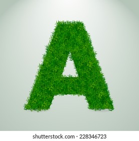 Realistic grass alphabet vector illustration eps10/