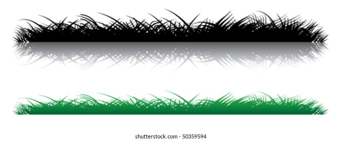 Realistic grass on a white background. Several options for illustration.