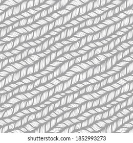 Rama de textura simple de punto gris realista, sin fisuras. Resumen de fondo ornamental en forma de tela de punto. Hilados estilizados texturados o de cierre peinado