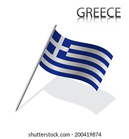 Realistic Greek flag, vector illustration