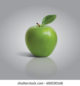 Realistic Green Apple Mesh 