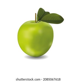manzana verde realista con sombra