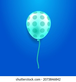 Realistic green balloon vector illustration on transparent background. Balloons for Birthdays, festive events, parties, weddings. Romantic decoration festival.
