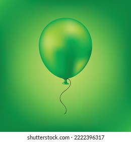Realistic Green Balloon Vector Illustration