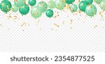 realistic green balloons vector illustration banner party, grand opening and greeting card. gift