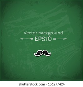 Realistic green blackboard background. Vector illustration. 