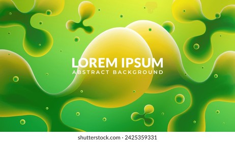 Realistic green bubbly ripples fluid vector illustration