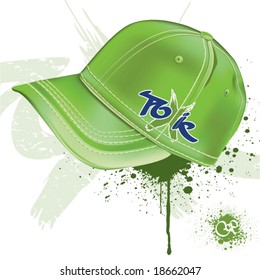 Realistic green cap on white background