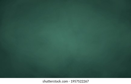 Realistic green chalkboard background. Dirty blackboard texture. Blank clasroom board. Space for advertising text and restaurant menu. Vector illustration.