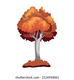 Realistic green deciduous tree isolated on white background - Vector illustration