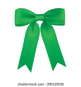 Realistic green gift ribbon