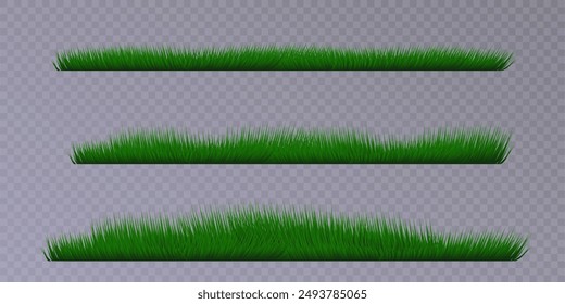 Realistic green grass. Green bush. Summer lawn. Vector illustration of natural landscape.