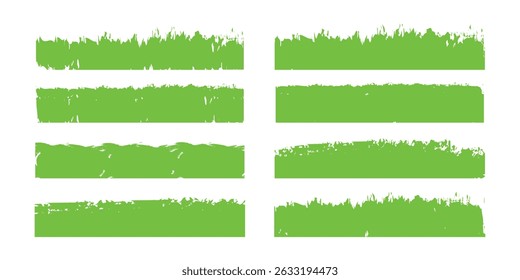 Realistic green grass. Bushes of fresh greens.  Collection of grass vector illustrations in flat style. Green vector grass isolated on background. Fresh grass leaves.