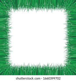 El marco de césped verde realista aislado en blanco. Ilustración del vector