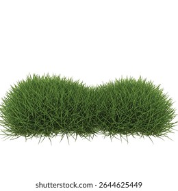 Realistic Green Grass Isolated on White: Fresh Natural Element