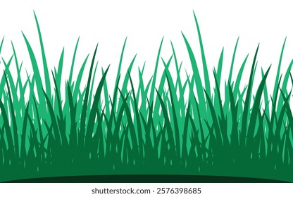 Realistic green grass vector illustration on a white background. Perfect for eco-friendly designs, gardening themes, and nature-inspired projects. Clean and fresh design appeal.