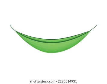 Realistic green hammock side view vector illustration