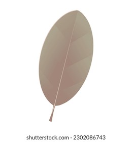 Realistic green leaf  on white background. Sprig of green leaf. Vector illustration.vector