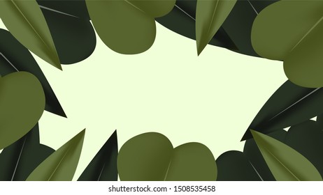 Realistic Green leaves with soft background