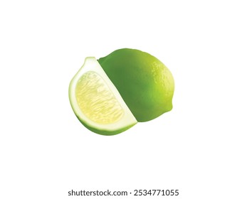 Realistic green lemon with green leaf whole and sliced set
Realistic Green Lemon with Leaf – Whole and Sliced Set Vector Illustration for Fresh Citrus Designs, Food Art, and Healthy Eating Themes