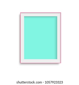 Realistic green photo frame. Vector