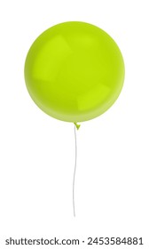 Realistic green round balloon on isolated background. 3D vector illustration