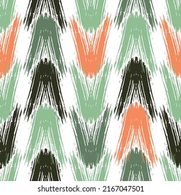 Realistic green simple knit texture vector seamless pattern.  Blue Yellow Pink Color Vector Illustration