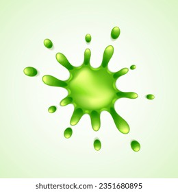 Realistic green slime. Graphic concept for your design