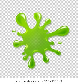 Realistic green slime. Illustration isolated on transparent background. Graphic concept for your design