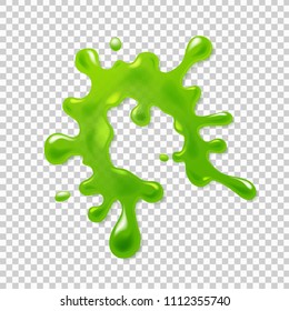 Realistic green slime. Illustration isolated on transparent background. Graphic concept for your design