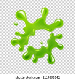 Realistic green slime. Illustration isolated on transparent background. Graphic concept for your design