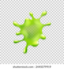 Realistic green slime. Illustration isolated on transparent background. Graphic concept for your design
