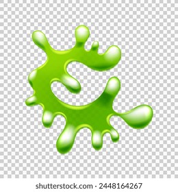 Realistic green slime. Illustration isolated on transparent background. Graphic concept for your design