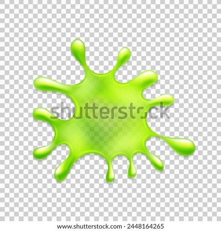 Realistic green slime. Illustration isolated on transparent background. Graphic concept for your design