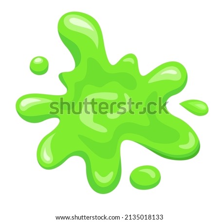 Realistic green slime. Slime splatter isolated on white background, vector art and illustration. Graphic concept for your design 
