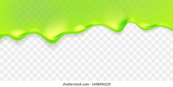 Realistic green sticky slime. Illustration isolated on transparent background. Graphic concept for your design