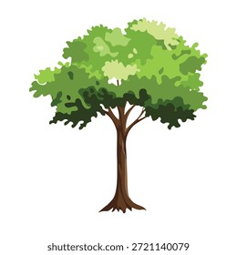Realistic green tree. Isolated icon on white background. Spring tree for your design. Vector symbol sign. Plants, landscape design. Eco idea concept.