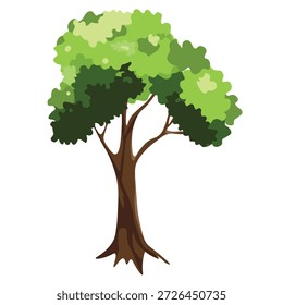 Árbol verde realista. Icono aislado sobre fondo blanco. Árbol de primavera para su diseño. Signo de símbolo de Vector. Plantas, diseño de paisajes. Concepto de idea ecológica.