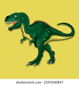 Realistic green t-rex vector design illustration