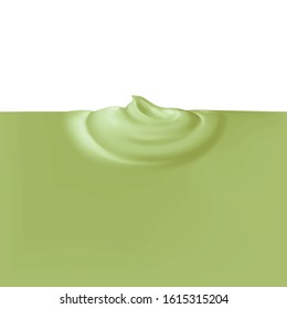 Realistic Green Whipped Cream for Dessert Cupcakes Soft Served Ice Cream. Close up Empty Template for Ad