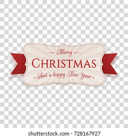 Realistic greeting Merry Christmas Banner