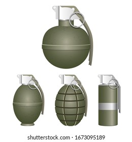 Realistic grenade vector design illustration isolated on white background