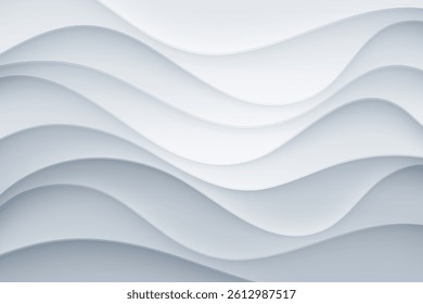 realistic grey gradient wavy paper cut abstract background vector design