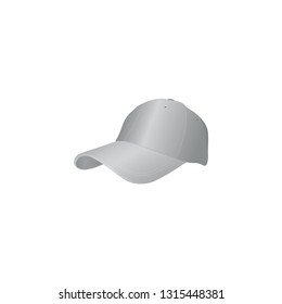 realistic grey office cap vector on a white background