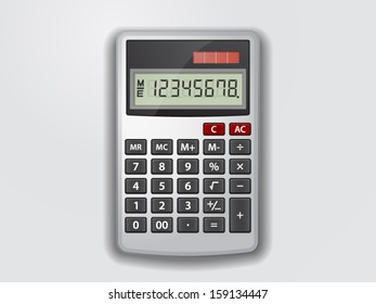 Realistic grey vector calculator. File is in eps10 format.