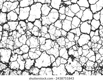 Realistic ground cracks. Rough surface texture pattern