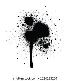 Realistic grunge graffiti spray paint effect isolated on white background. 
