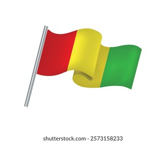 Realistic Guinea Waving Flag Vector