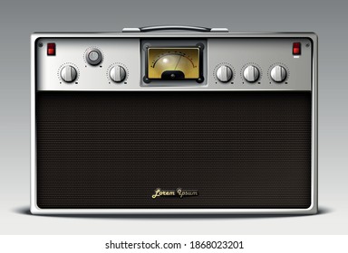 Realistic guitar combo amp. Vector.