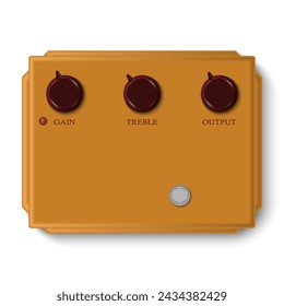 Realistic guitar effect pedal and stomp boxes, vector illustration